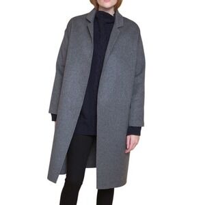 Achro Handmade Long Wool Coat Charcoal Gray MJ3950 Womens XS Oversized